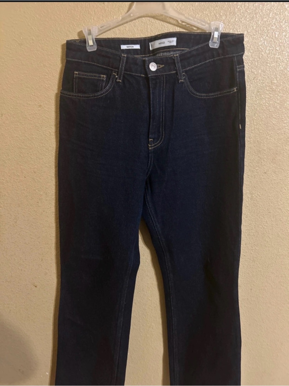 Mango Women's Dark Blue Straight-Leg Jeans